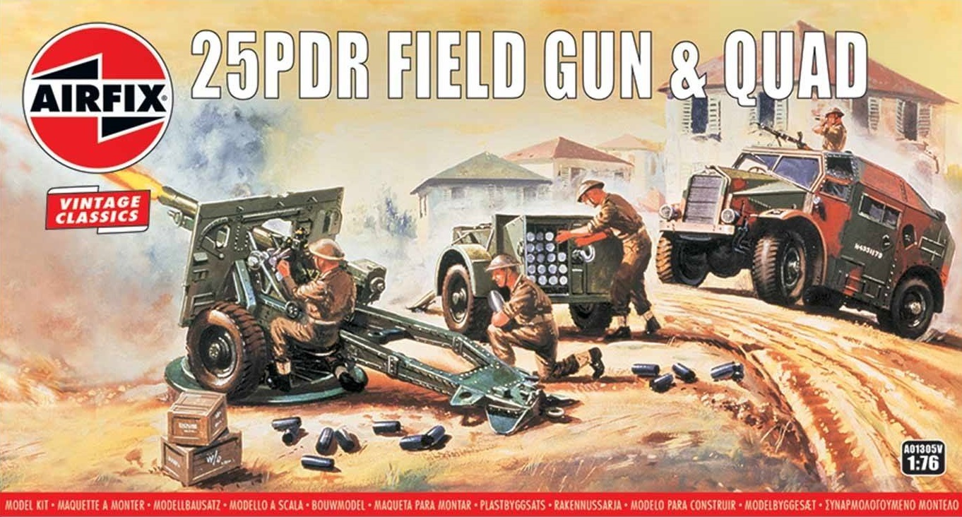 Airfix A01305V WWII British 25PDR Field Gun & Quad